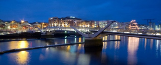 dublin docklands night scene